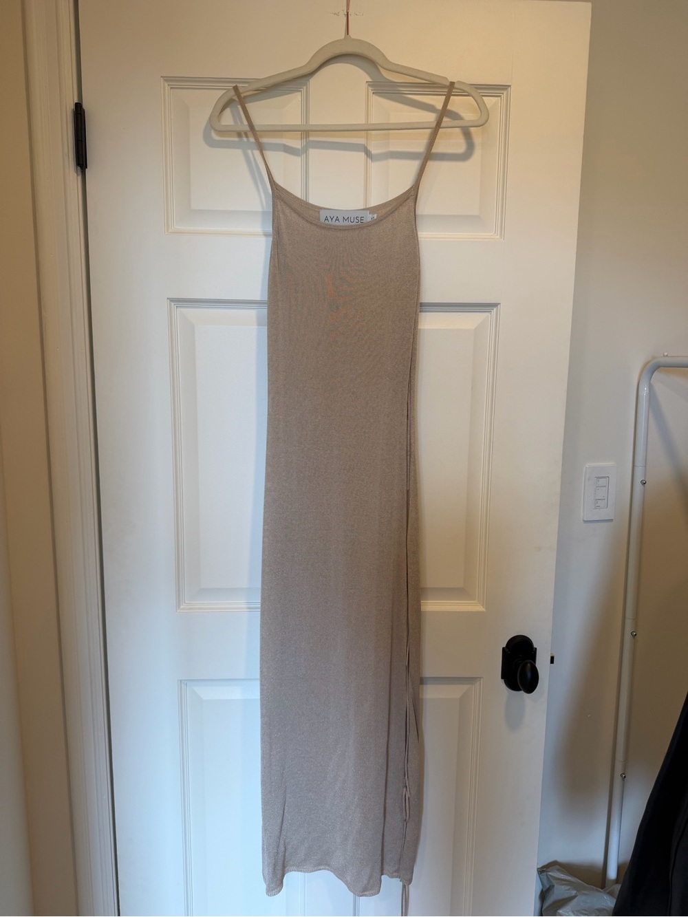 Aya Muse Neutral Beige Maxi Slip Dress